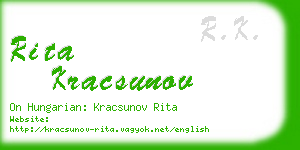 rita kracsunov business card